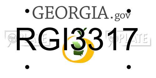 RGI3317 Georgia License Plate