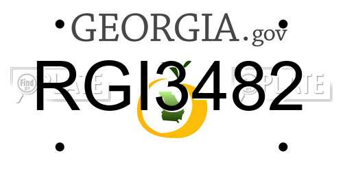 RGI3482 Georgia License Plate