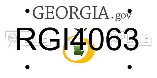 RGI4063 Georgia License Plate