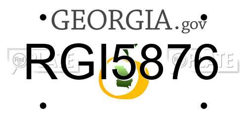 RGI5876 Georgia License Plate