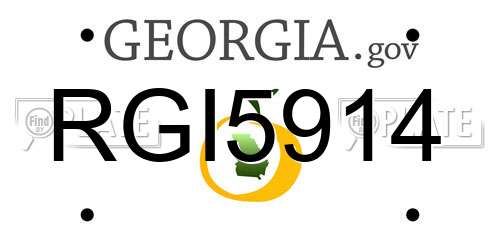 RGI5914 Georgia License Plate