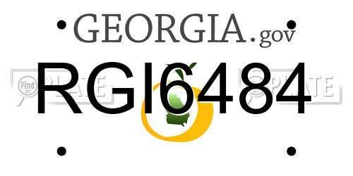 RGI6484 Georgia License Plate