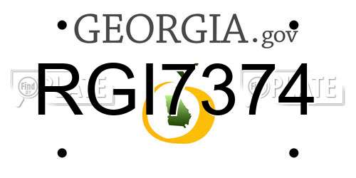 RGI7374 Georgia License Plate
