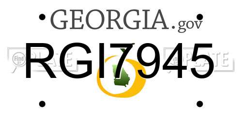 RGI7945 Georgia License Plate