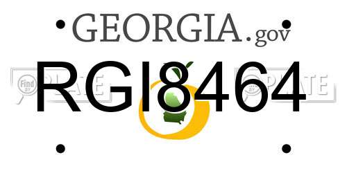 RGI8464 Georgia License Plate