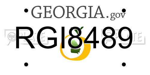 RGI8489 Georgia License Plate