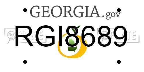 RGI8689 Georgia License Plate