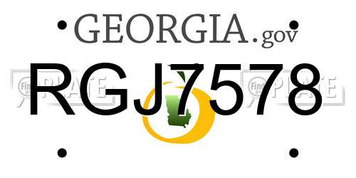 RGJ7578 Georgia License Plate