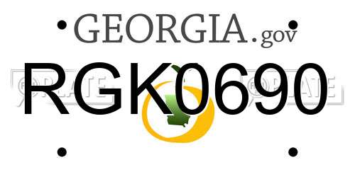 RGK0690 Georgia License Plate