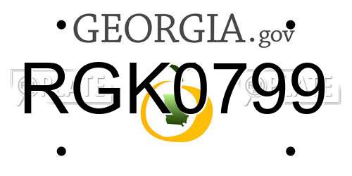 RGK0799 Georgia License Plate