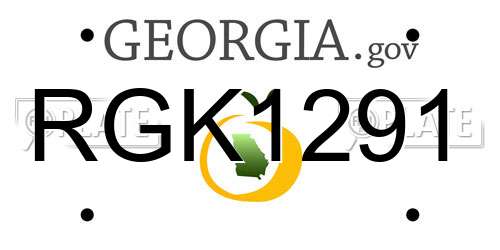 RGK1291 Georgia License Plate