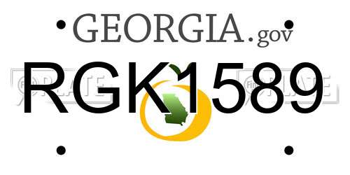 RGK1589 Georgia License Plate