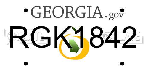 RGK1842 Georgia License Plate