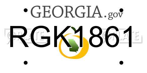 RGK1861 Georgia License Plate