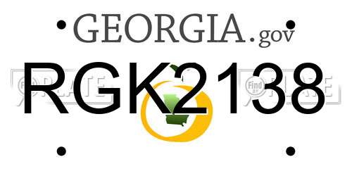 RGK2138 Georgia License Plate