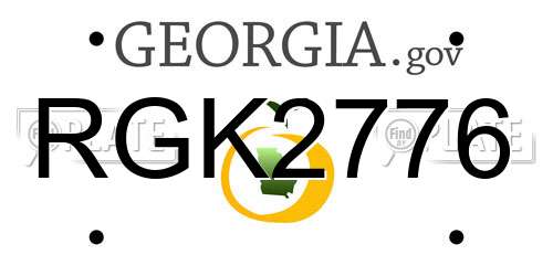 RGK2776 Georgia License Plate