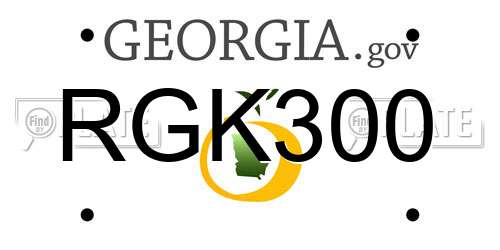 RGK300 Georgia License Plate