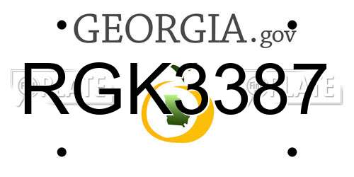 RGK3387 Georgia License Plate