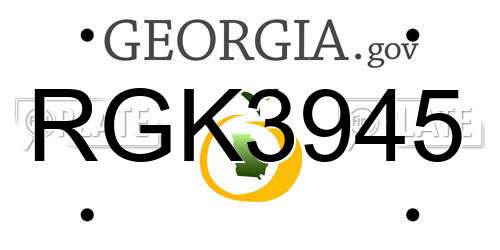 RGK3945 Georgia License Plate