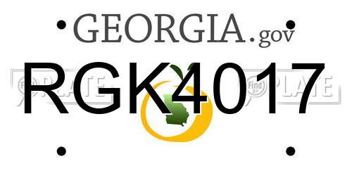 RGK4017 Georgia License Plate