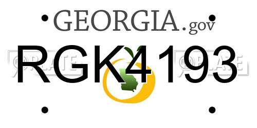 RGK4193 Georgia License Plate