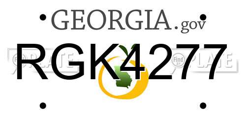 RGK4277 Georgia License Plate
