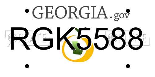 RGK5588 Georgia License Plate