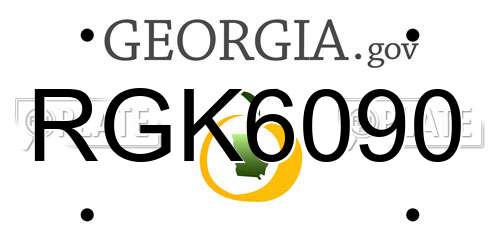 RGK6090 Georgia License Plate