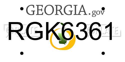 RGK6361 Georgia License Plate
