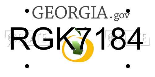 RGK7184 Georgia License Plate