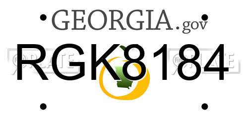 RGK8184 Georgia License Plate