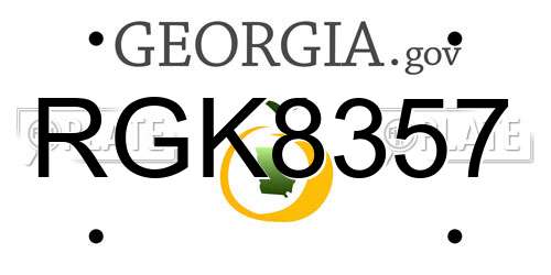 RGK8357 Georgia License Plate
