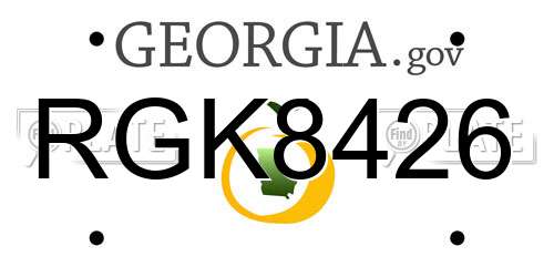 RGK8426 Georgia License Plate