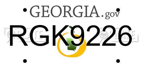RGK9226 Georgia License Plate