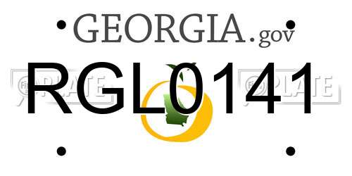 RGL0141 Georgia License Plate