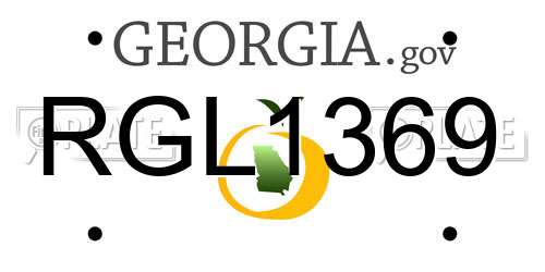 RGL1369 Georgia License Plate