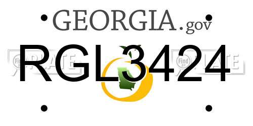 RGL3424 Georgia License Plate
