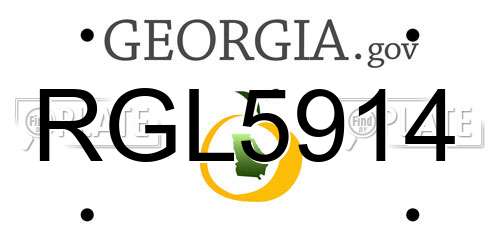 RGL5914 Georgia License Plate