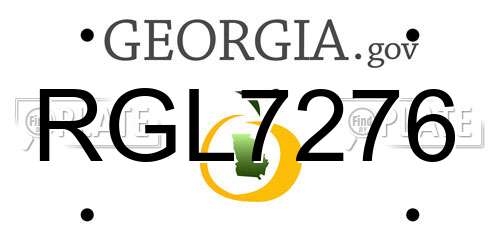 RGL7276 Georgia License Plate