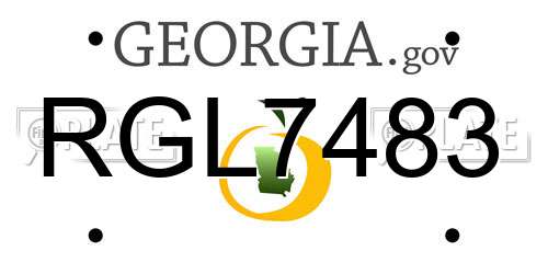 RGL7483 Georgia License Plate