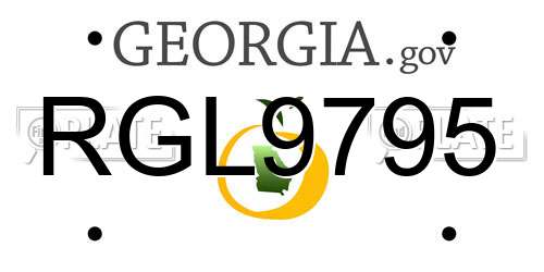 RGL9795 Georgia License Plate