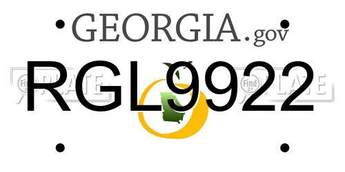 RGL9922 Georgia License Plate
