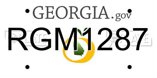 RGM1287 Georgia License Plate