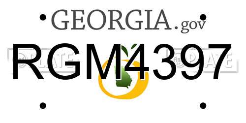 RGM4397 Georgia License Plate