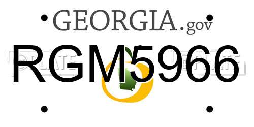 RGM5966 Georgia License Plate