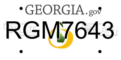 RGM7643 Georgia License Plate