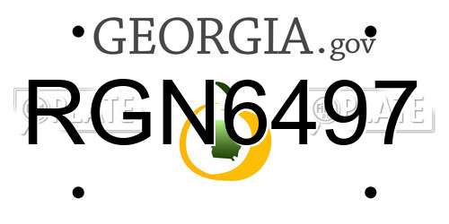 RGN6497 Georgia License Plate