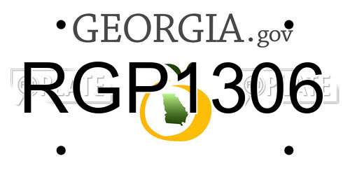 RGP1306 Georgia License Plate