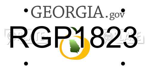 RGP1823 Georgia License Plate