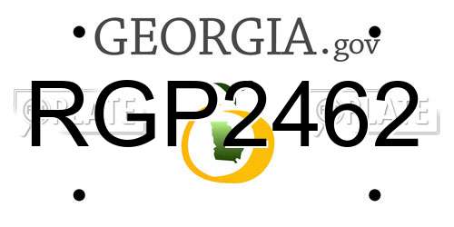 RGP2462 Georgia License Plate